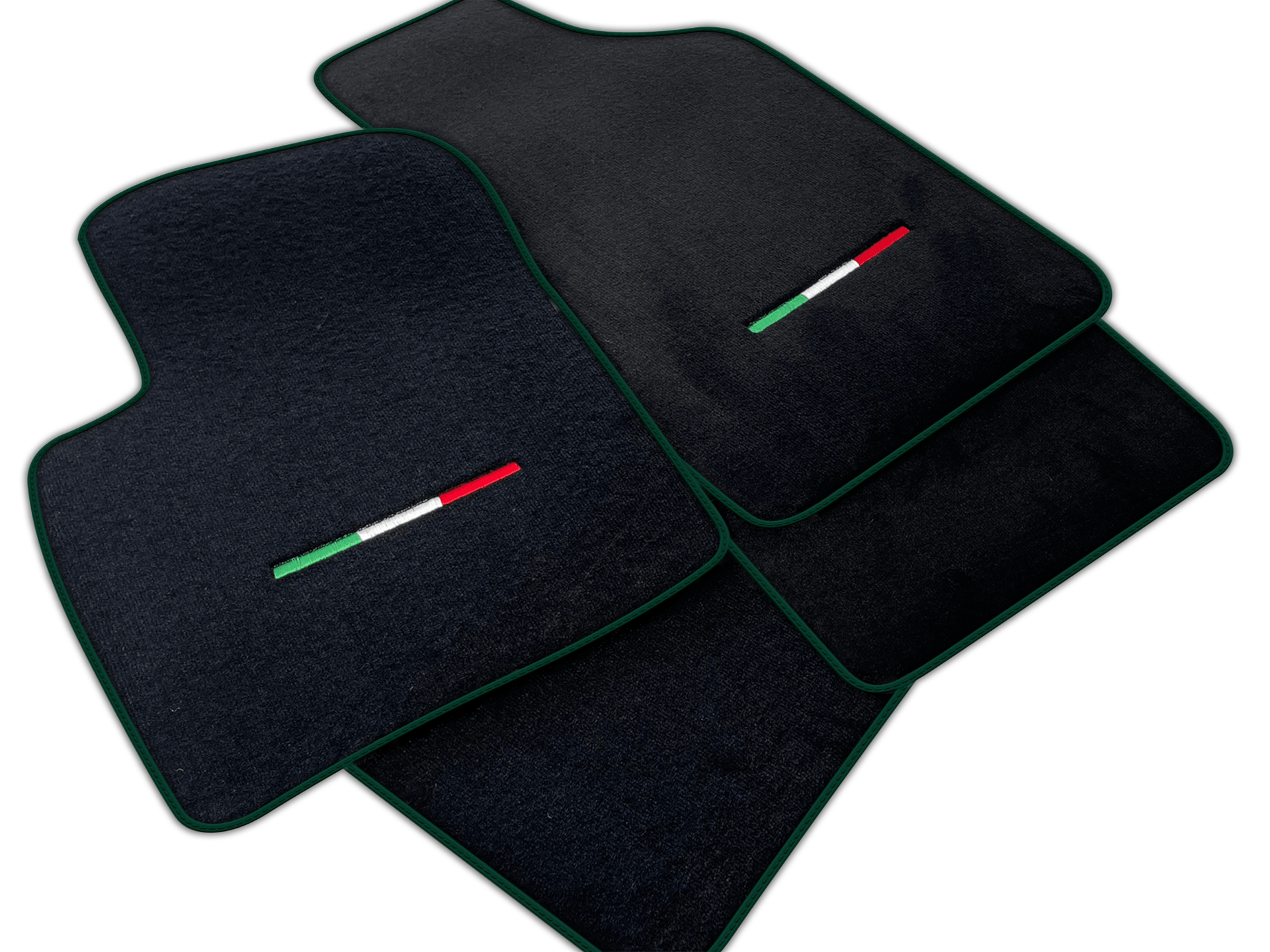 Italian Edition Black Floor Mats for Fiat 500 (2013-2015) Automatic