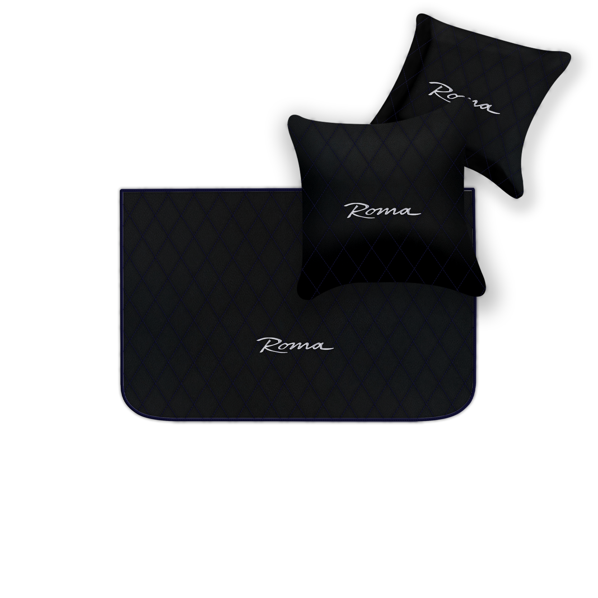 Premium Black Leather Floor Mats for Ferrari Portofino (2018-2023)