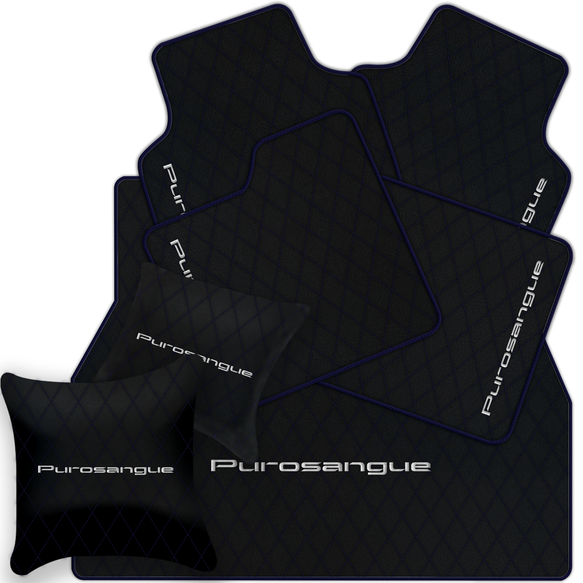 Premium Black Leather Floor Mats for Rolls Royce Shadow (1965-1977)