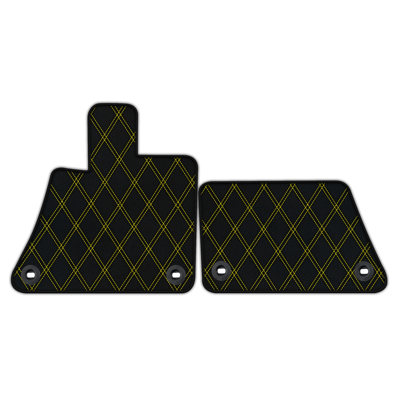 Customizable Leather Floor Mats with Double Diamond Pattern for Bugatti Veyron (2005-2015)