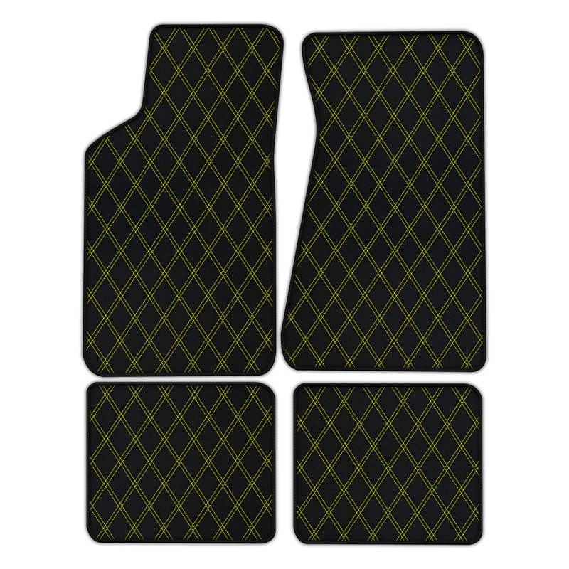 Customizable Leather Floor Mats with Double Diamond Pattern for Pontiac FireBird (1970-1981)