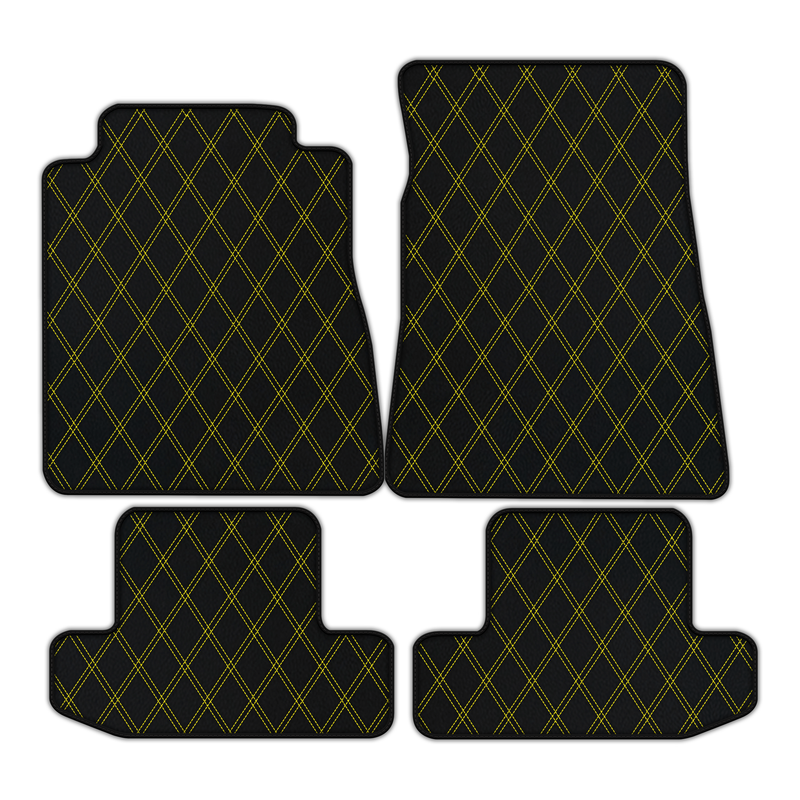 Customizable Leather Floor Mats with Double Diamond Pattern for Ford Mustang GT350 Shelby (2015-2021)
