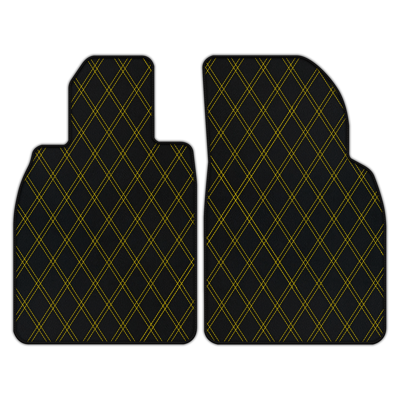 Customizable Leather Floor Mats with Double DIamond Pattern for Porsche 981 Cayman (2012–2016)