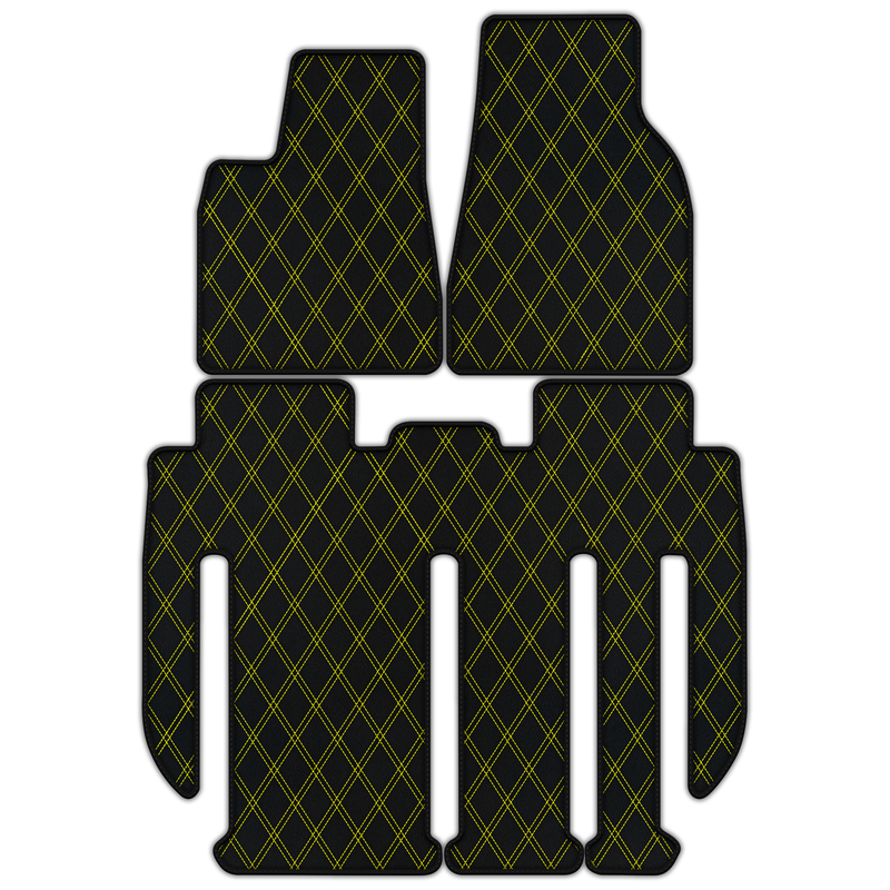 Customizable Leather Floor Mats with Double Diamond Pattern for Tesla Model X - 7 Seats (2017-2025)