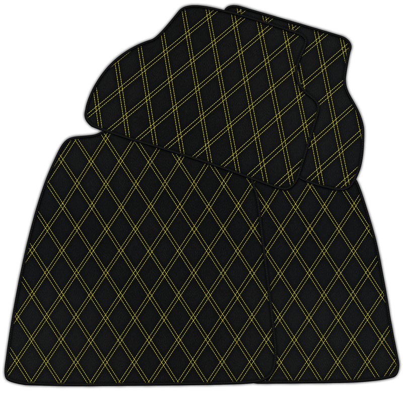 Customizable Leather Floor Mats with Double Diamond Pattern for Audi A4 - B9 Sedan (2015-2018)