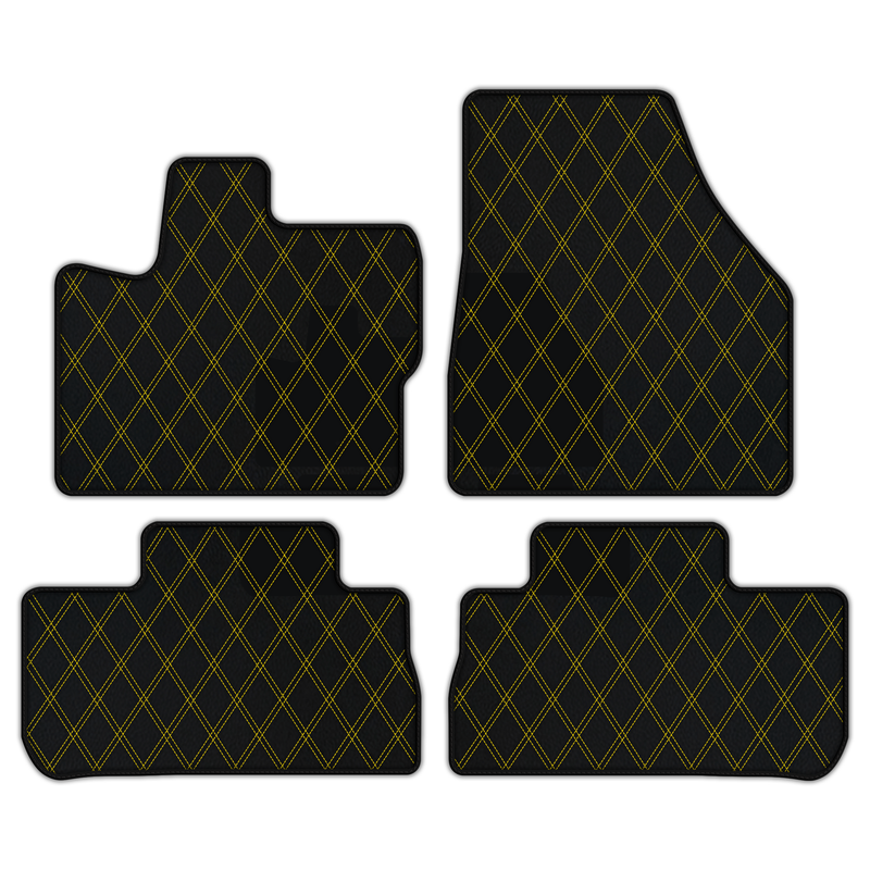 Customizable Leather Floor Mats with Double Diamond Pattern for Land Rover Freelander (2007-2012)