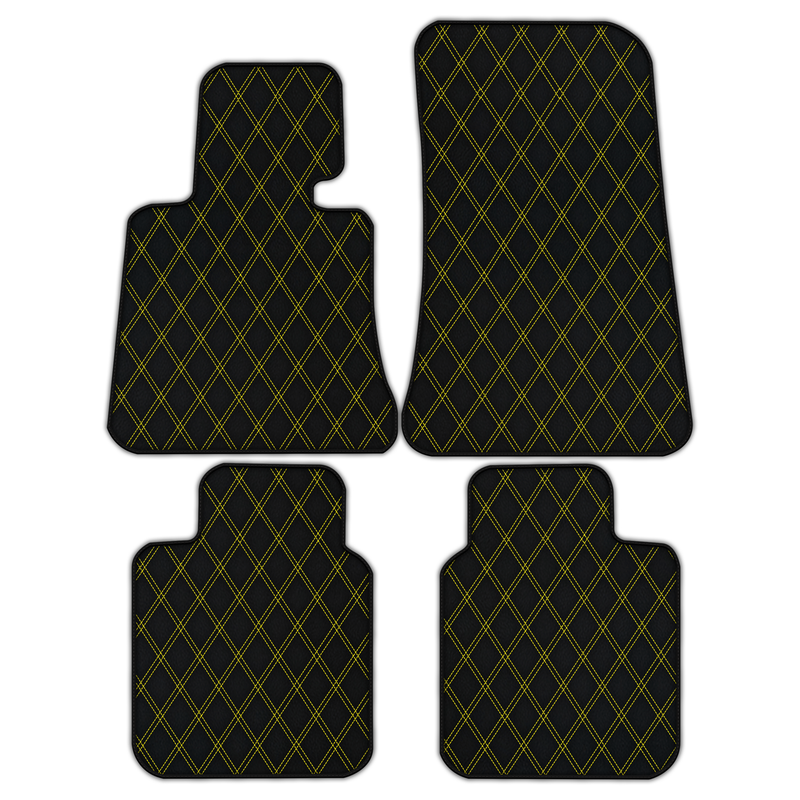 Customizable Leather Floor Mats with Double Diamond Pattern for Rolls Royce Phantom Drophead Coupe (2007-2016)