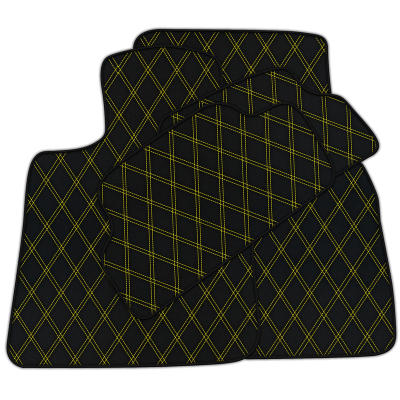 Customizable Leather Floor Mats with Double Diamond Pattern for Mini Clubman F54 (2019-2023)