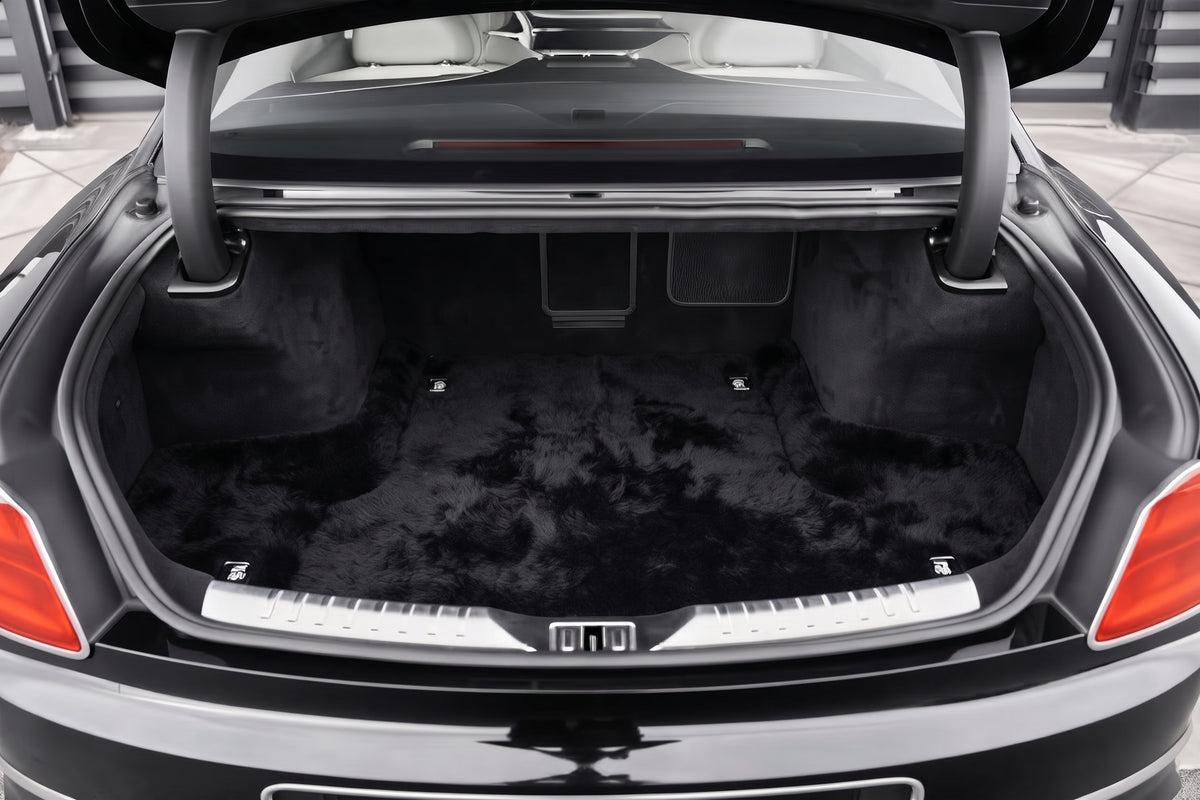 Anpassbare Leder-Kofferraummatten mit ineinandergreifendem Sechseckmuster für Bentley Flying Spur (2019-2023)