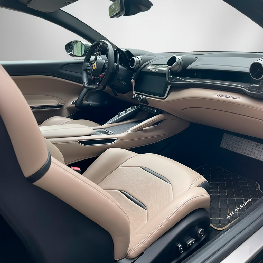 Schwarze Fußmatten für Ferrari GTC4 Lusso (2016–2023), italienische Ausgabe - AutoWin