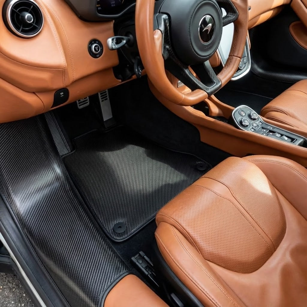 Tapis de Voiture Pour McLaren 570S (2015-2021) Set de Tapis en Velours Beige AutoWin - AutoWin