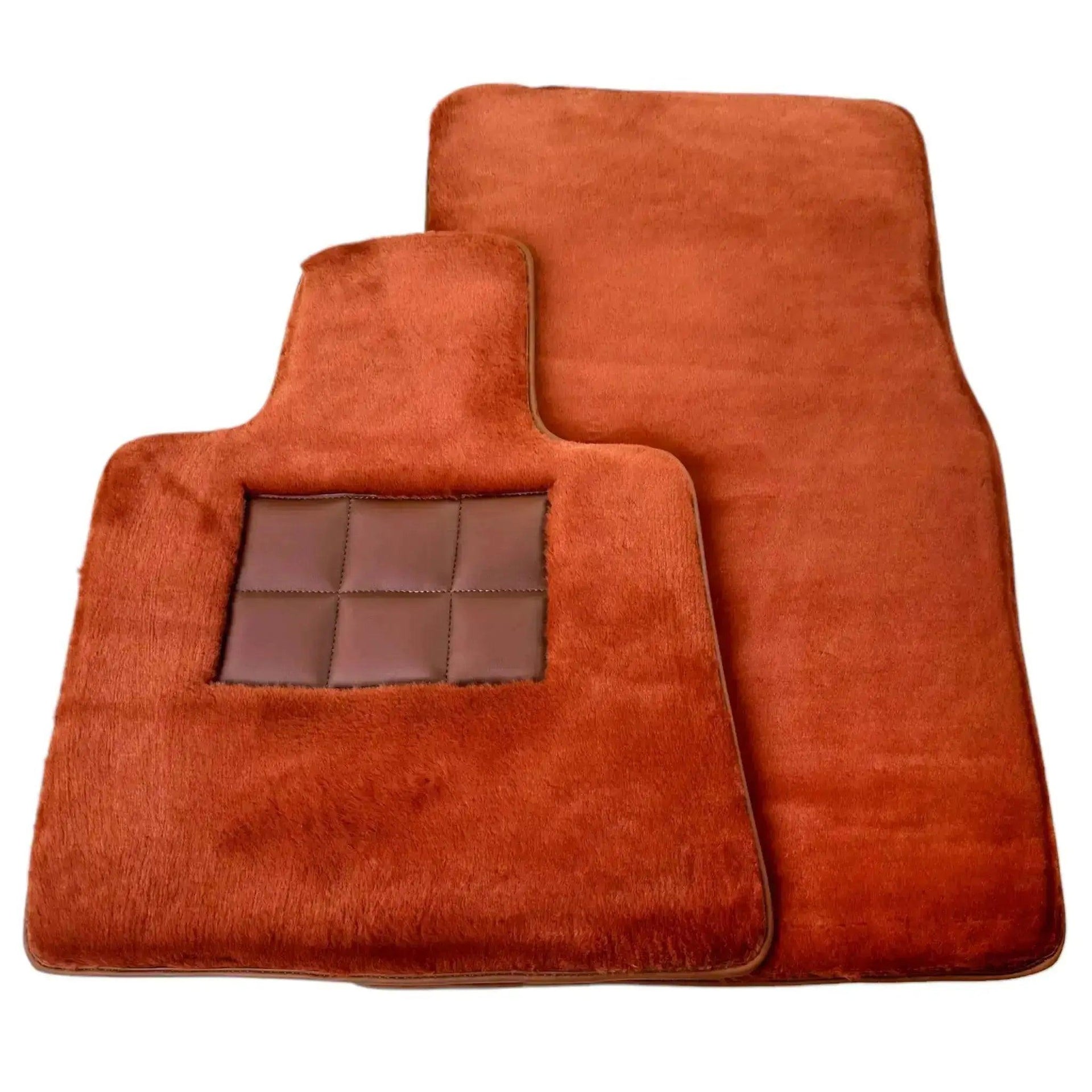 Ginger Color Sheepskin Floor Mats for Rolls-Royce Phantom Drophead Coupe (2007-2016) - AutoWin