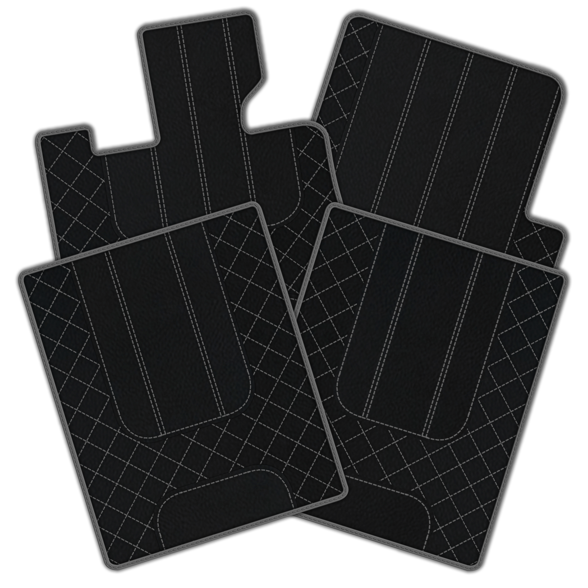 Tappetini per auto in pelle personalizzabili con motivo esagonale intrecciato per Bentley Red Label RL (1998-2009) - AutoWin