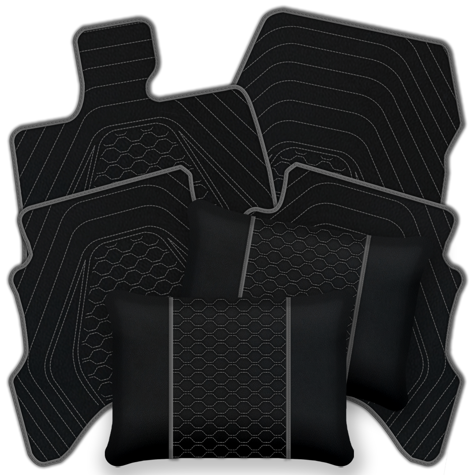 Premium Black Leather Floor Mats for Ferrari Mondial (1983-1993)