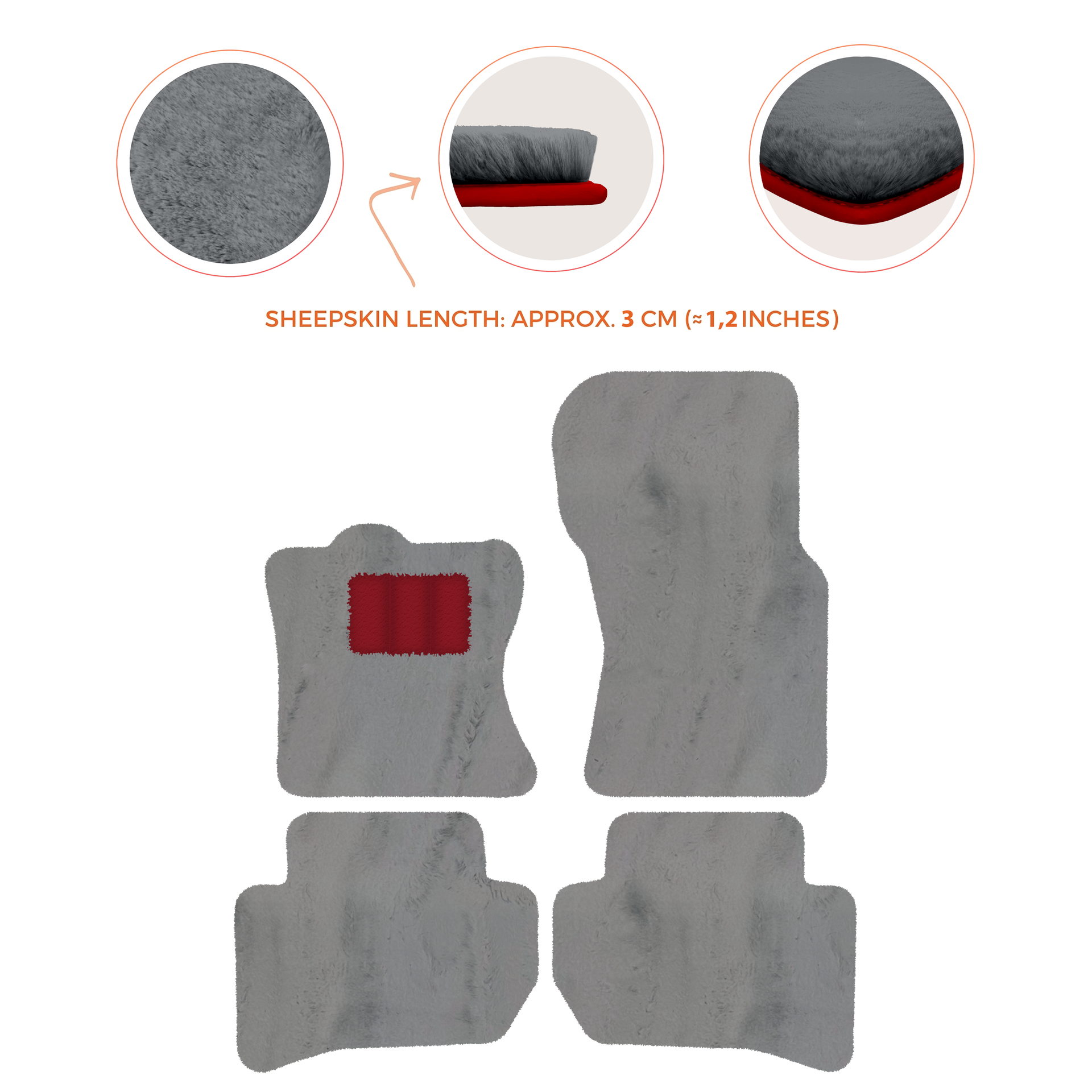 Premium Sheepskin Floor Mats for 2010-2013 Range Rover Sport