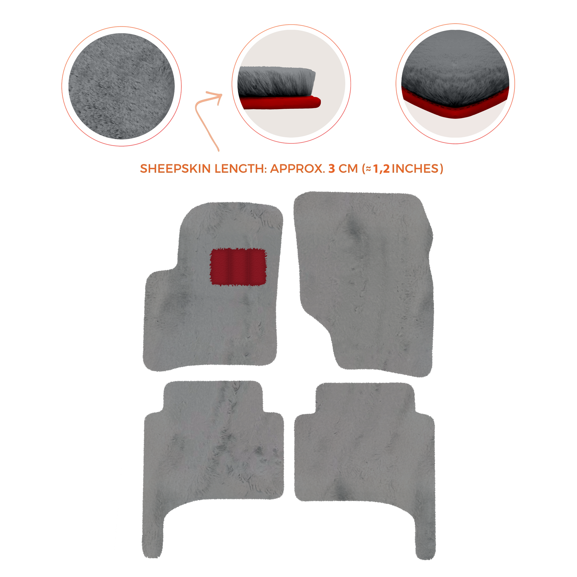 Premium Quality Sheepskin Floor Mats for Porsche 550 (1953-1956)