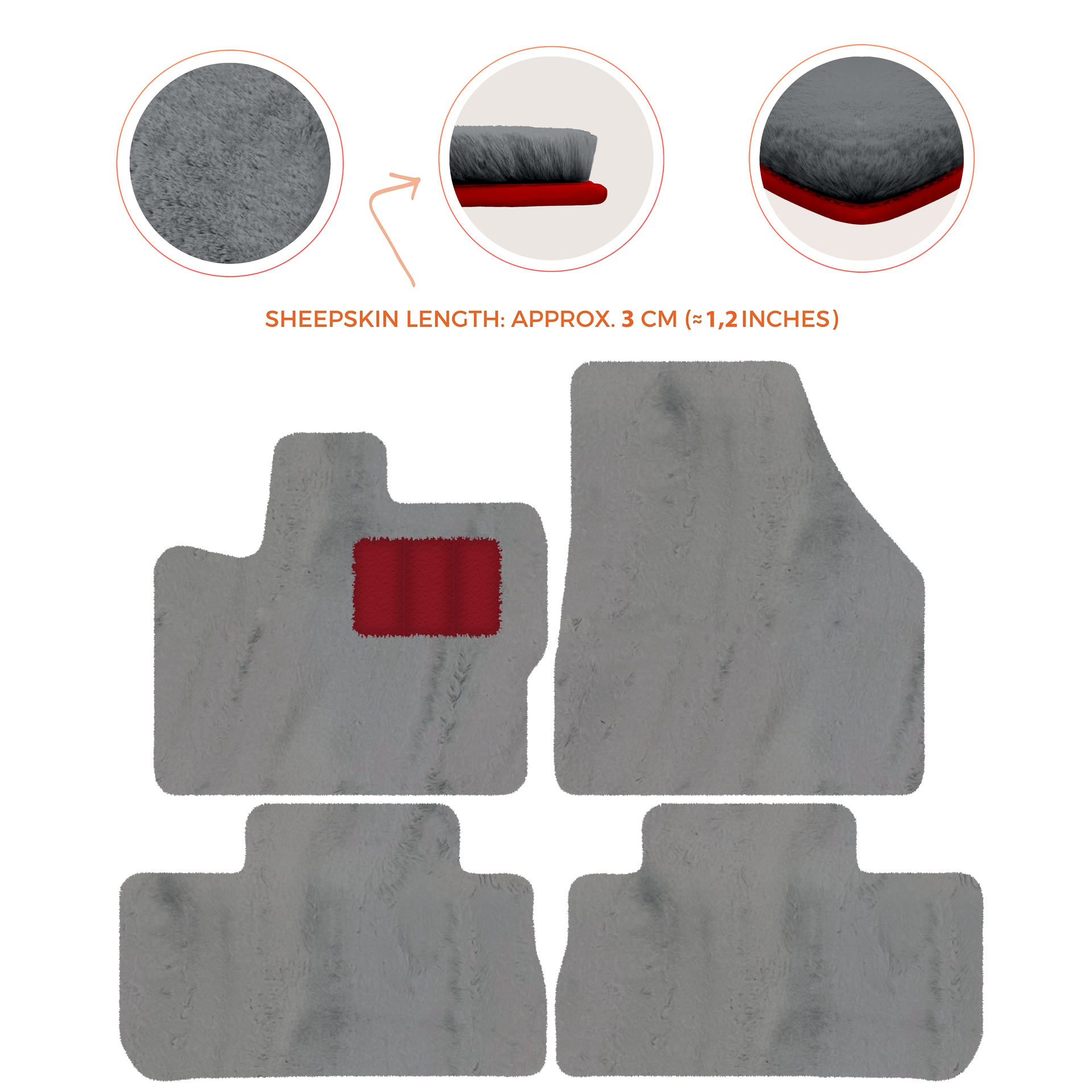 Premium Sheepskin Floor Mats for 2003-2007 Land Rover Freelander