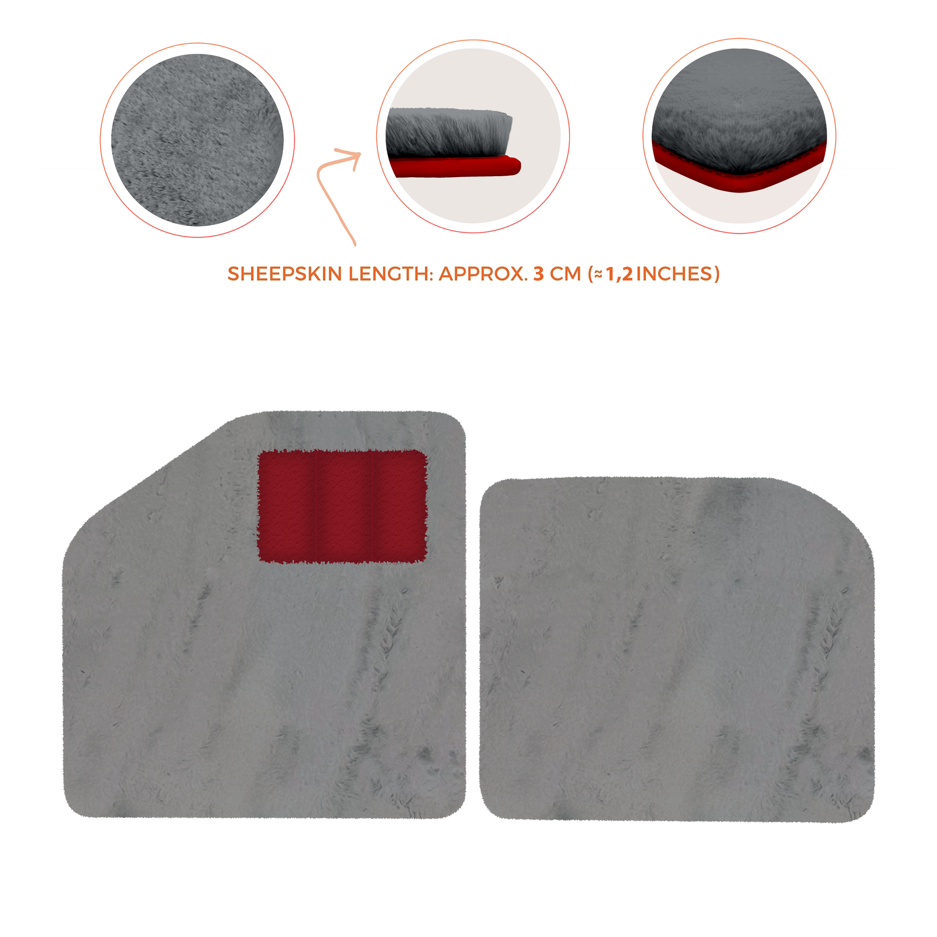 Sheepskin Floor Mats for Aston Martin Vulcan (2015-2016) Track Car - Luxury