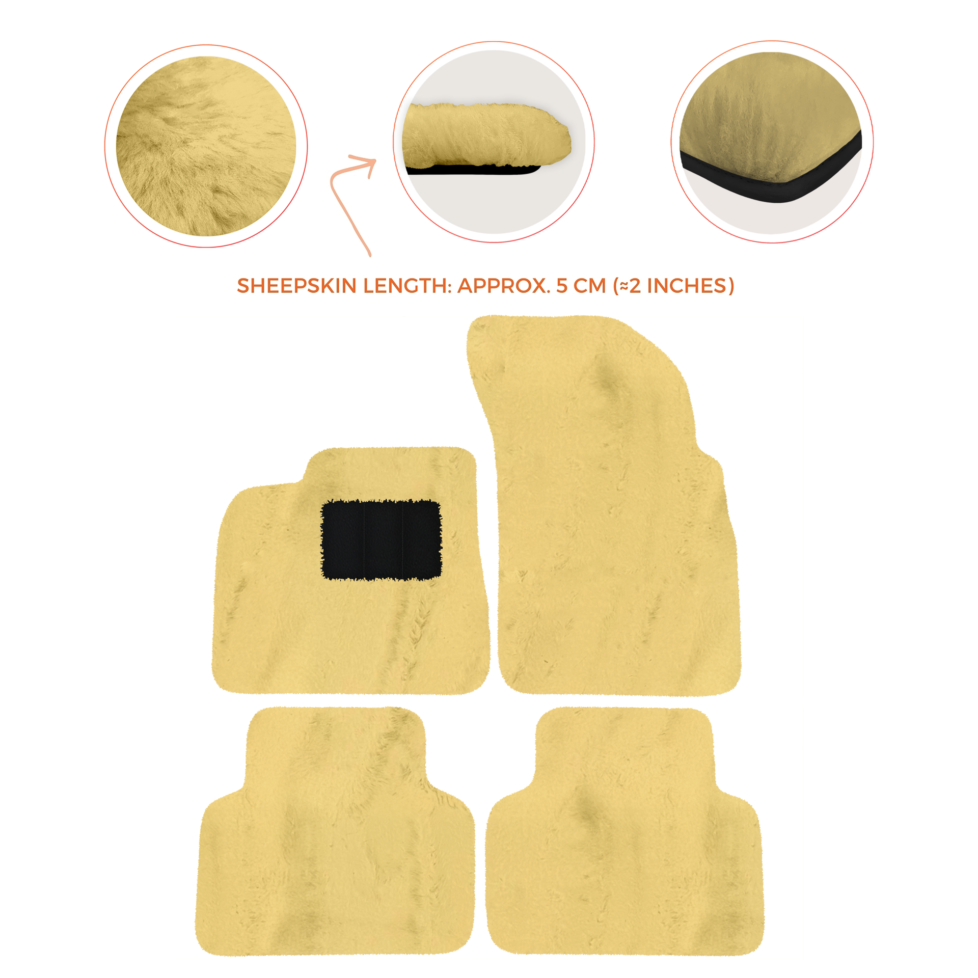 Premium Sheepskin Floor Mats for Lamborghini Countach 1974-1990