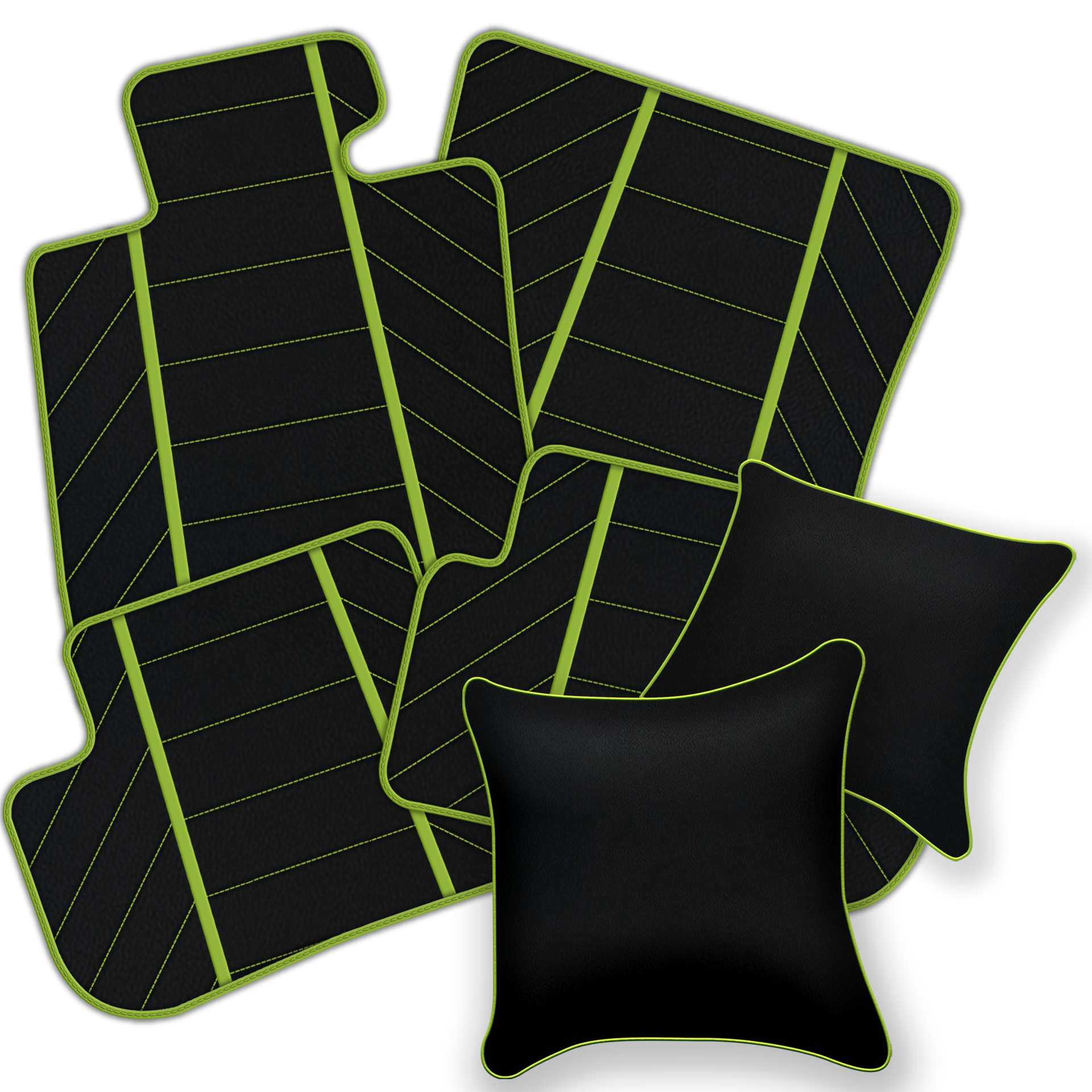 Premium Black Leather Floor Mats for Ferrari California | Full Set