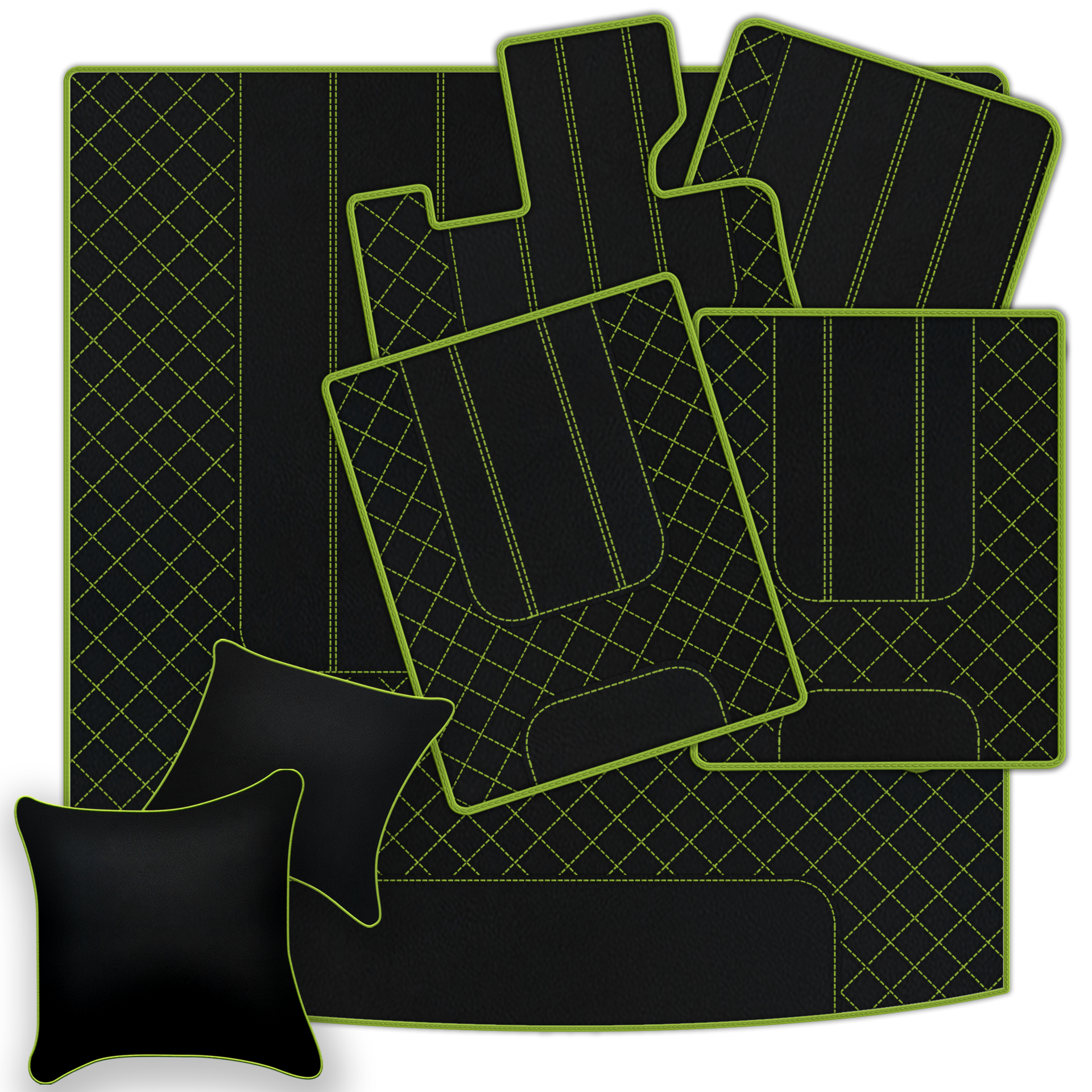 Tappetini per auto in pelle personalizzabili con motivo esagonale intrecciato per Bentley Red Label RL (1998-2009) - AutoWin