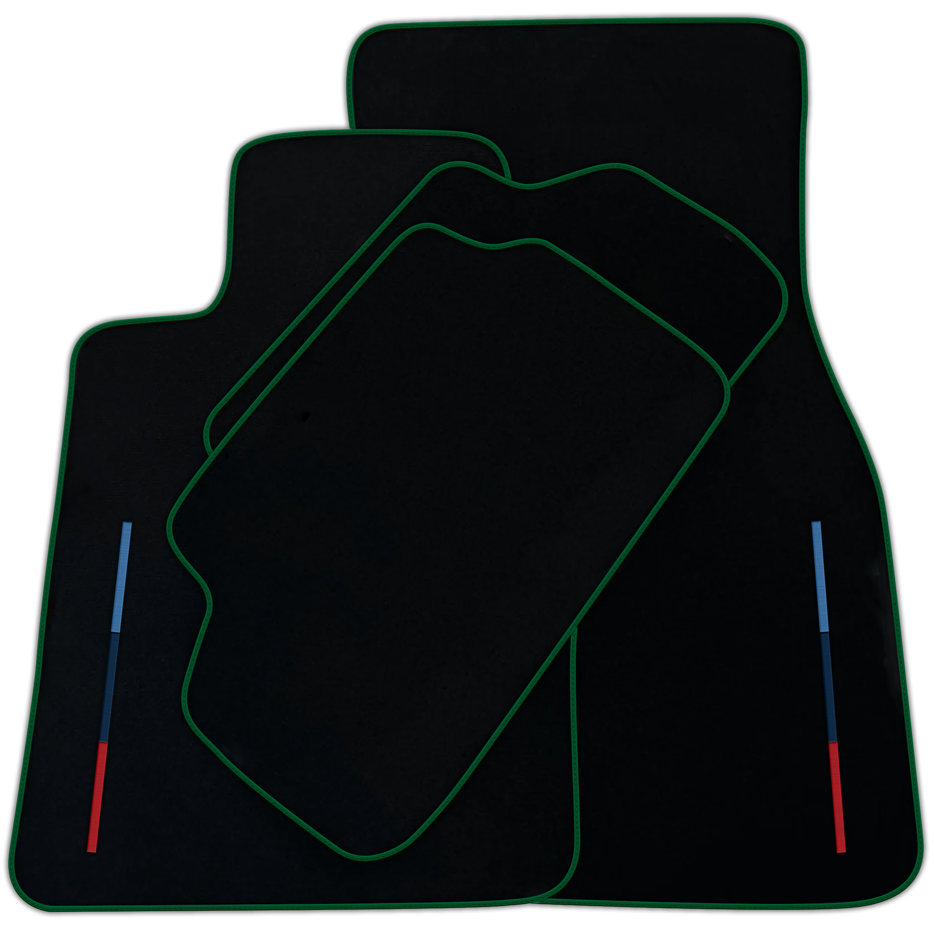 Black Floor Mats for BMW iX (2022-2024) with Color Stripes Tailored Set Perfect Fit | Various Trim Colors