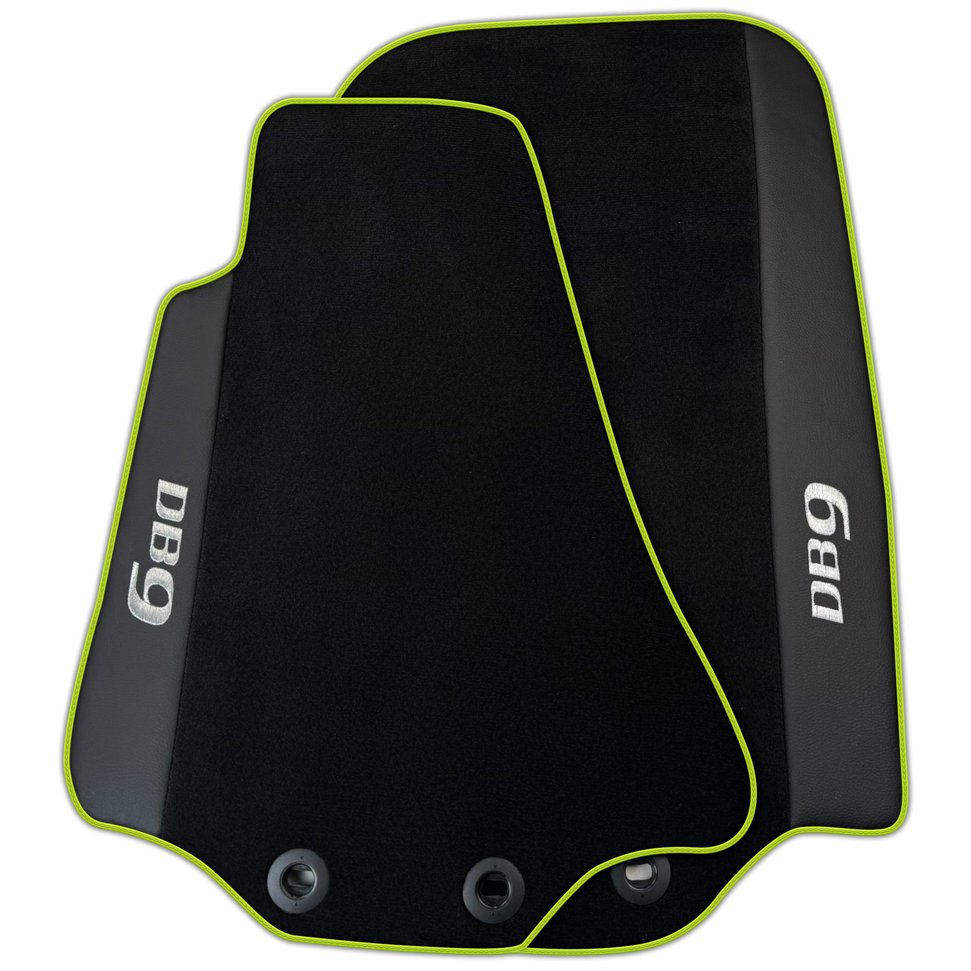 Black Floor Mats for Aston Martin DB9 (2004-2016) with Leather