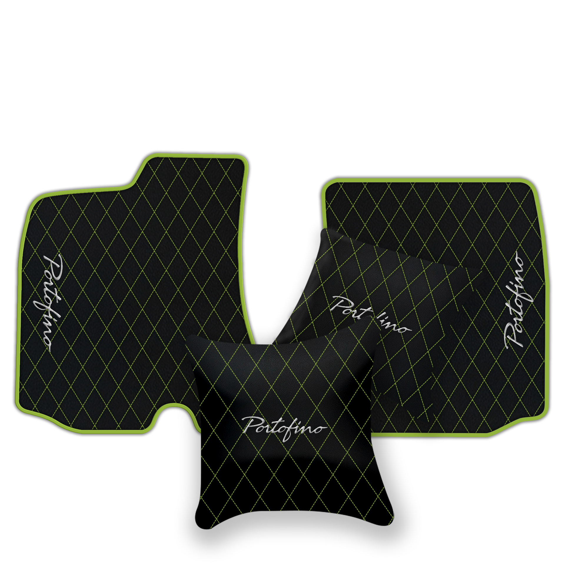 Custom Black Leather Floor Mats for Ferrari 812 Superfast (2018-2023)