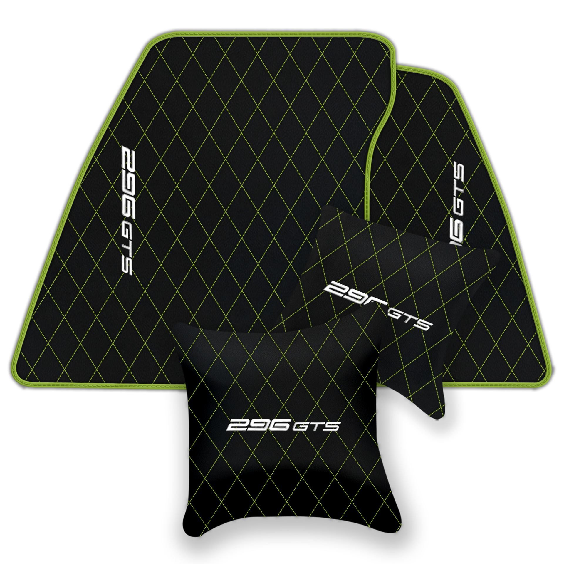 Ferrari 296 GTB Black Leather Floor Mats | Stylish & Durable