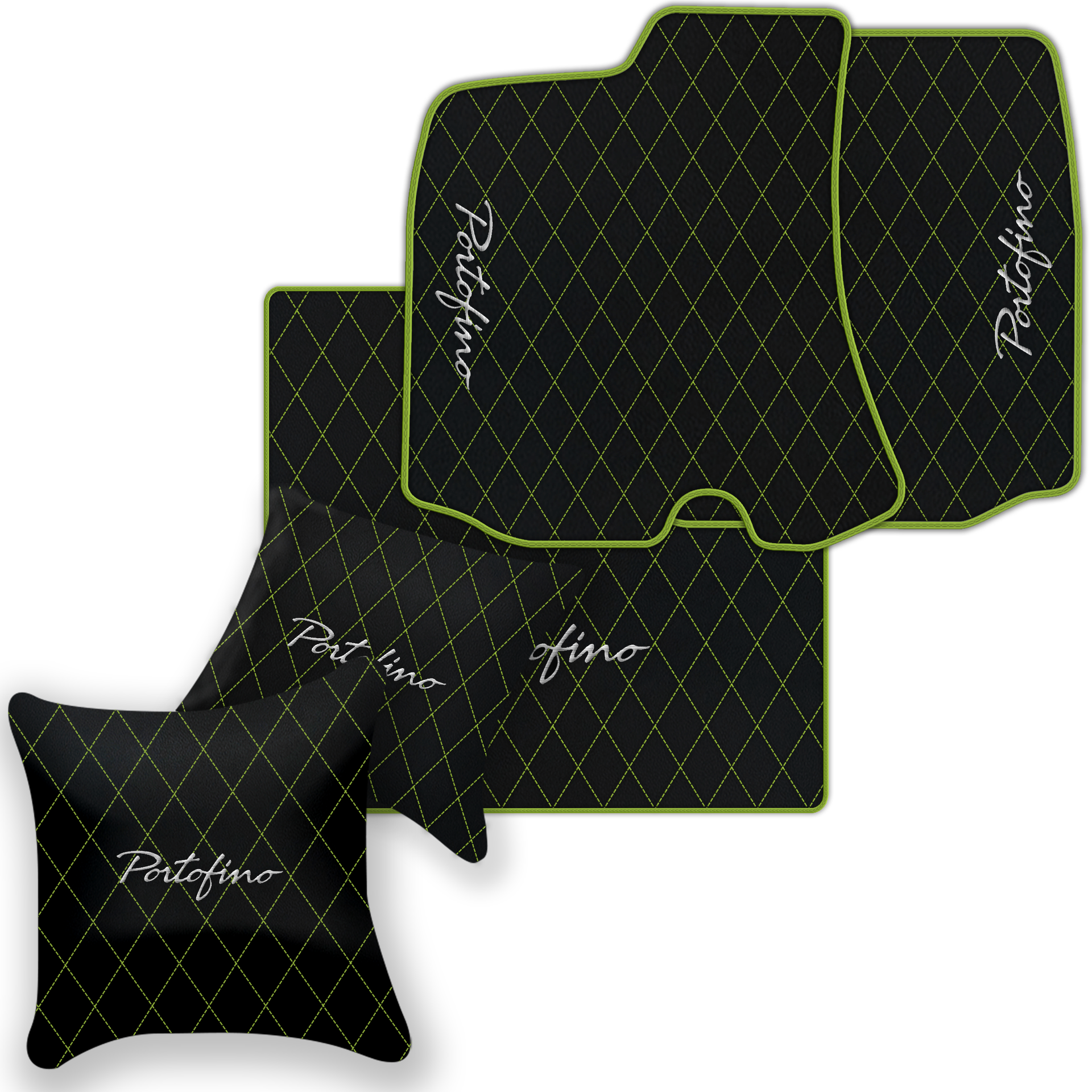 Custom Black Leather Floor Mats for Ferrari 812 Superfast (2018-2023)