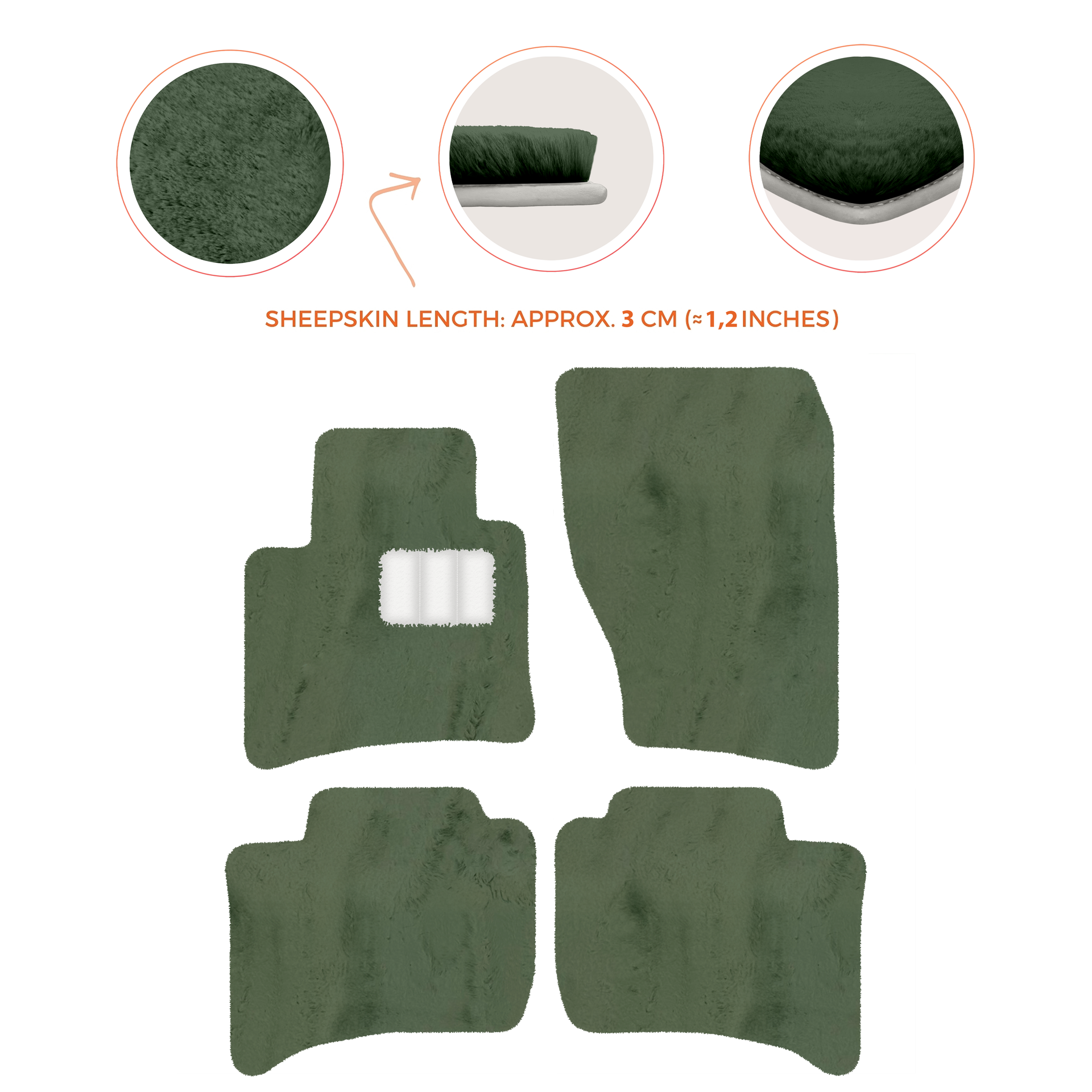 Premium Sheepskin Floor Mats for Porsche Cayenne (2010-2018)