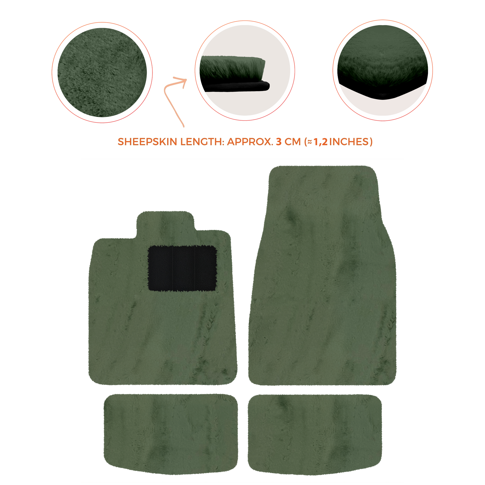 Premium Sheepskin Floor Mats for Porsche Panamera (2009-2016)