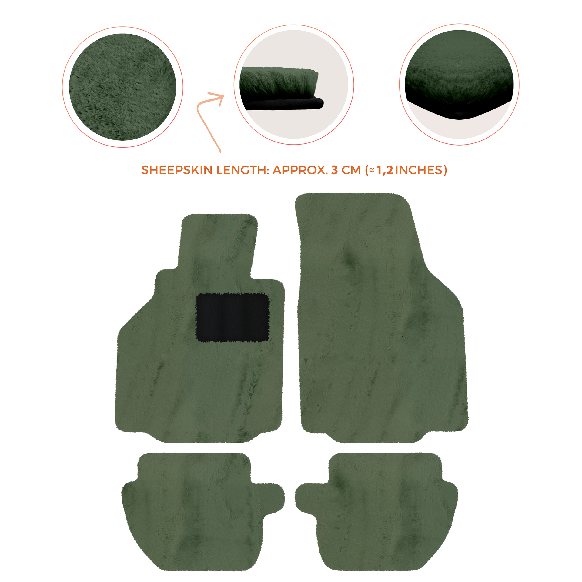 Premium Luxury Sheepskin Floor Mats for Ferrari Roma (2021-2024)