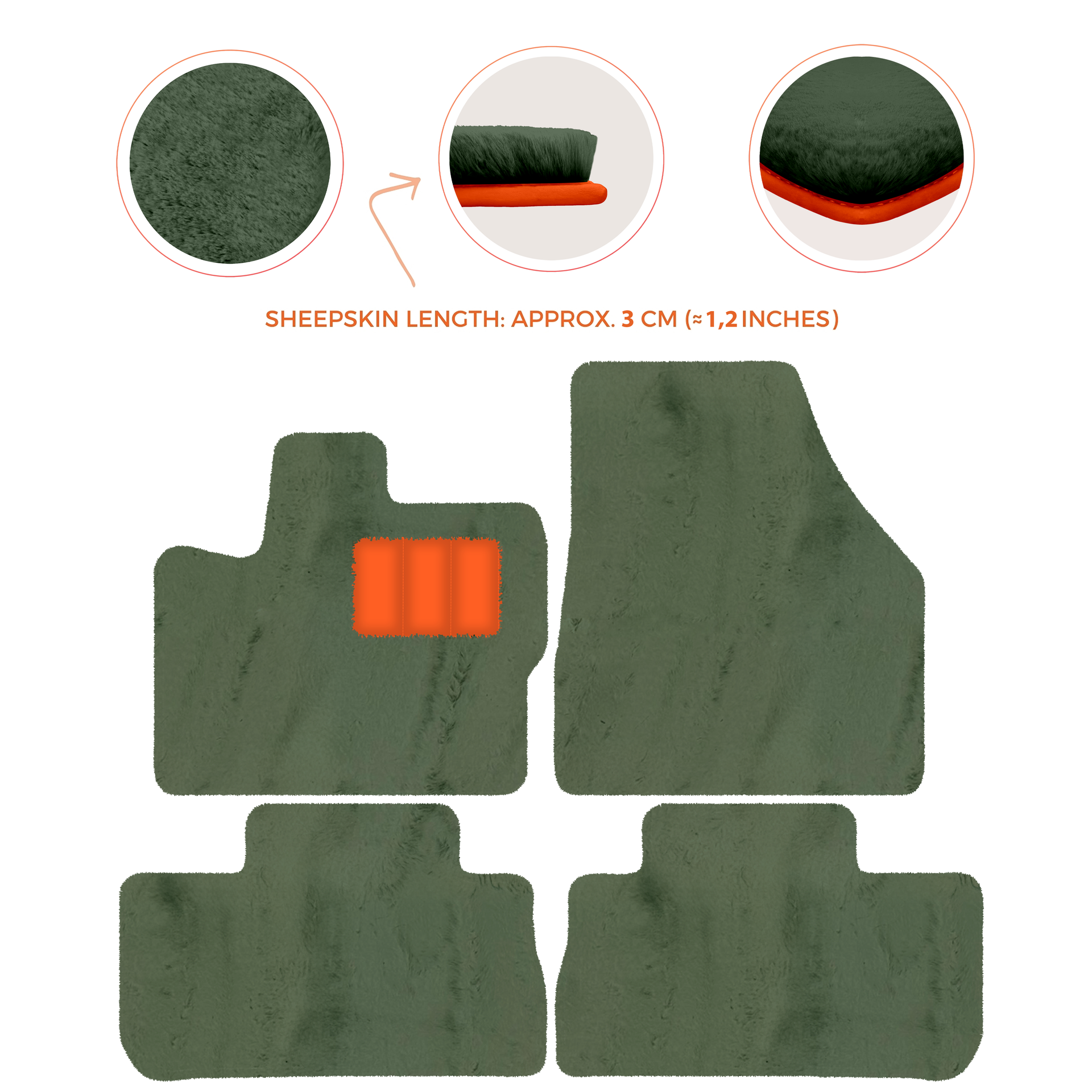 Premium Sheepskin Floor Mats for 2003-2007 Land Rover Freelander