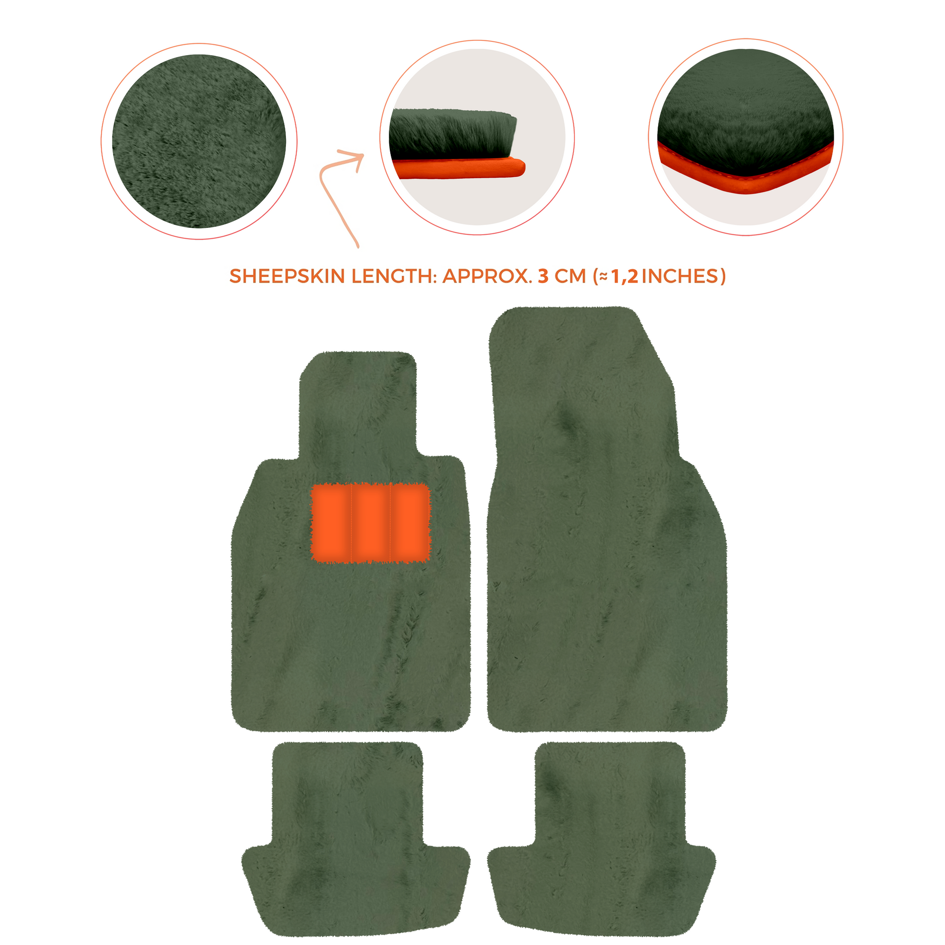 Premium Sheepskin Floor Mats for Porsche 911 991 (2012-2019)