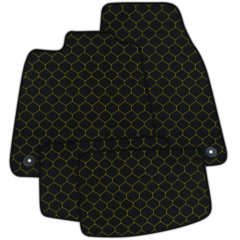 Tapis de voiture en cuir personnalisable avec motif hexagonal pour Porsche Taycan (2020-2023)