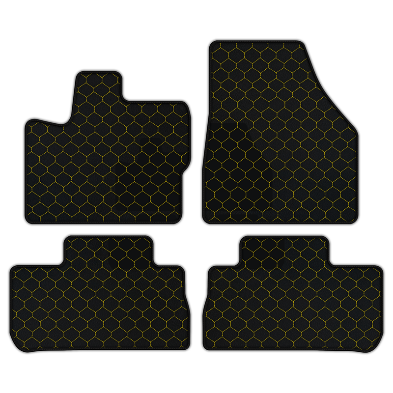Customizable Leather Floor Mats with Hex Pattern for Land Rover Freelander (2007-2012)