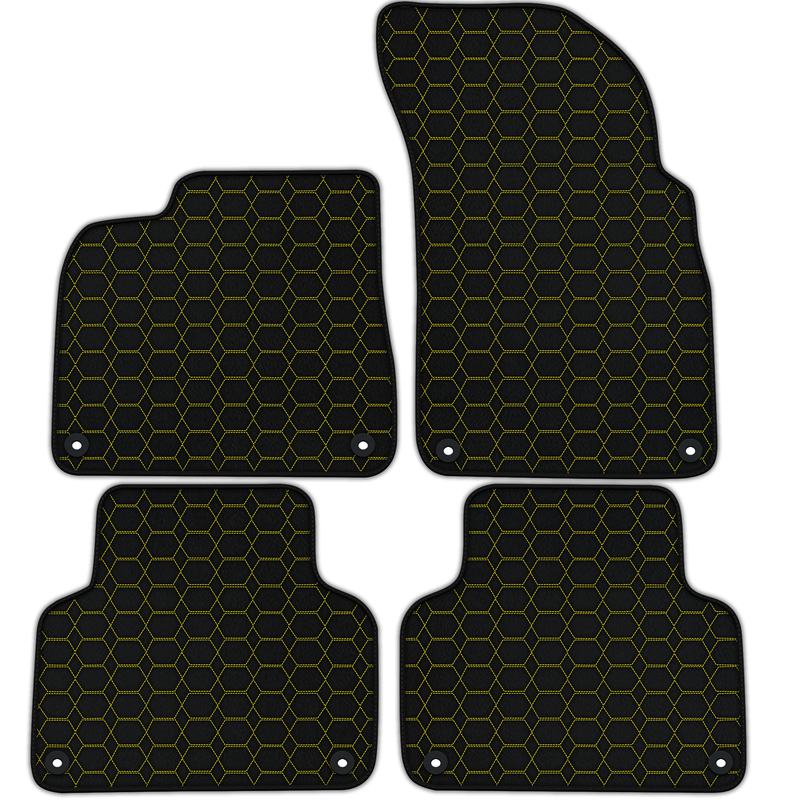 Customizable Leather Floor Mats with Hexagon Hex Pattern for Audi Q7 4M (2019-2023)