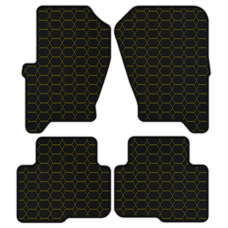 Customizable Leather Floor Mats with Hexagon Hex Pattern for Land Rover Discovery (2004-2009)