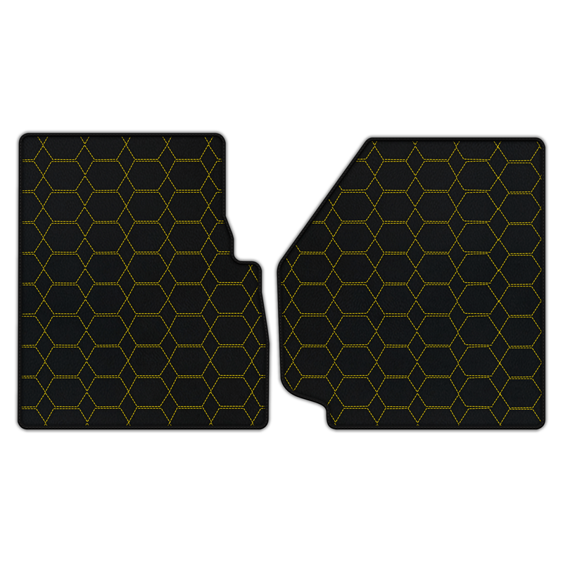Anpassbare Fußmatten aus Leder mit Hexagon-Muster für Land Rover Defender 90 (2007-2020)