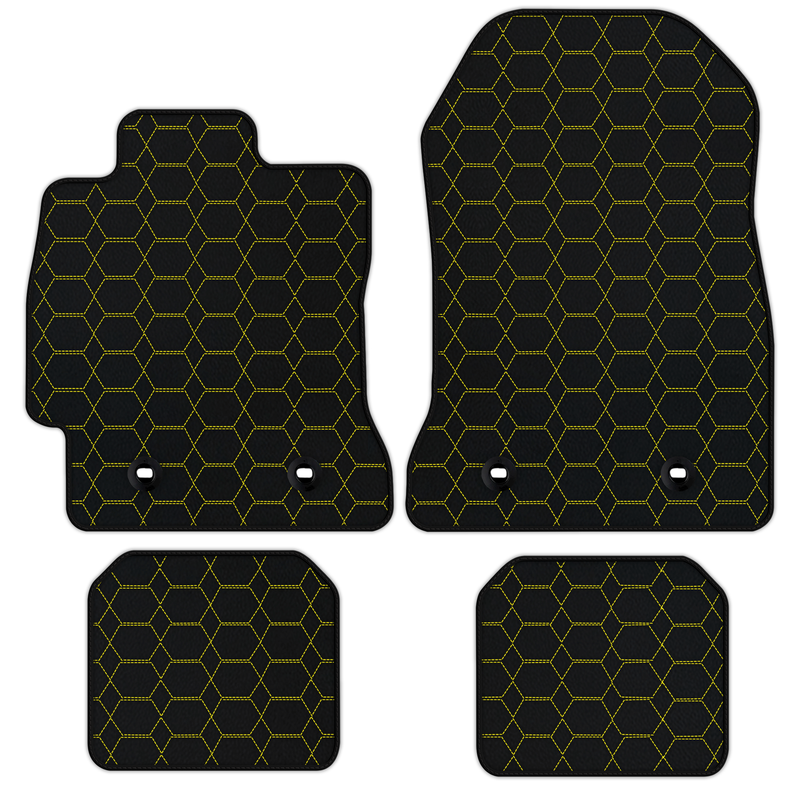 Customizable Leather Floor Mats with Hexagon Hex Pattern for Subaru BRZ (2012-2021)
