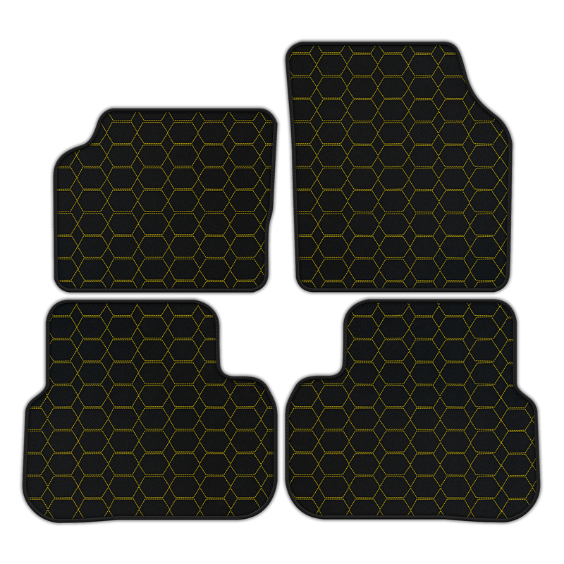 Customizable Leather Floor Mats with Hexagon Hex Pattern for Land Rover Discovery Sport (2015-2019)