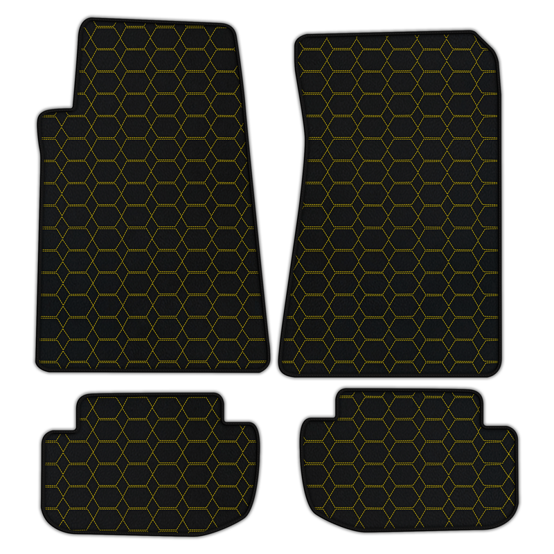 Anpassbare Leder-Fußmatten mit Hexagon-Muster für Aston Martin DBS (2007-2012) Coupé