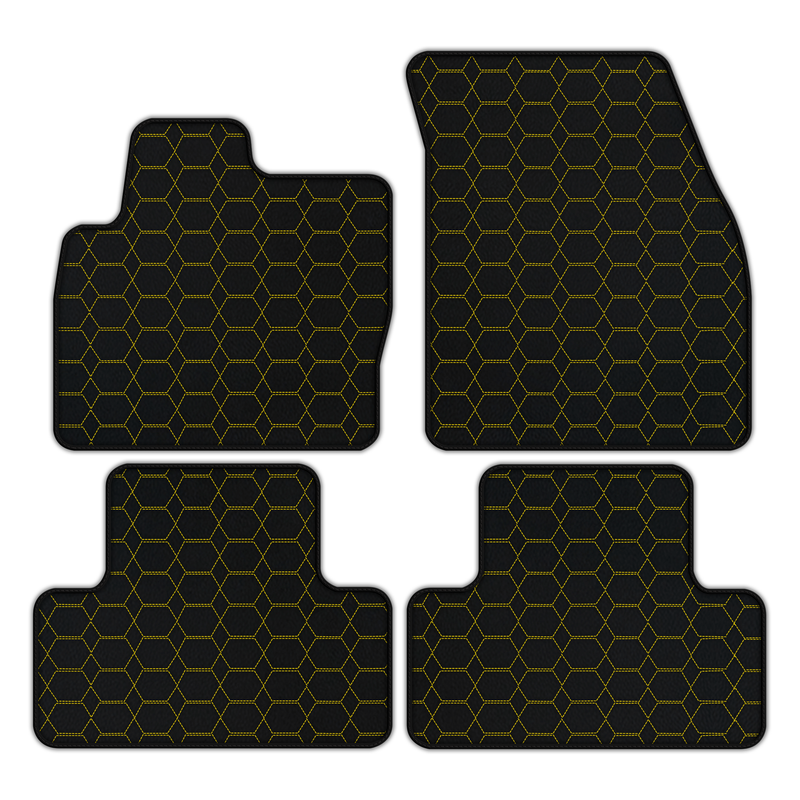 Customizable Leather Floor Mats with Hexagon Hex Pattern for Range Rover Evoque (2015-2019) 5-Doors