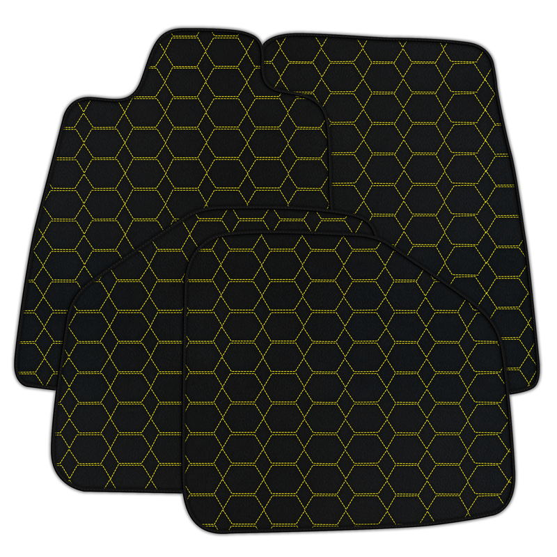 Customizable Leather Floor Mats with Hexagon Hex Pattern for Aston Martin DBX (2020-2023)
