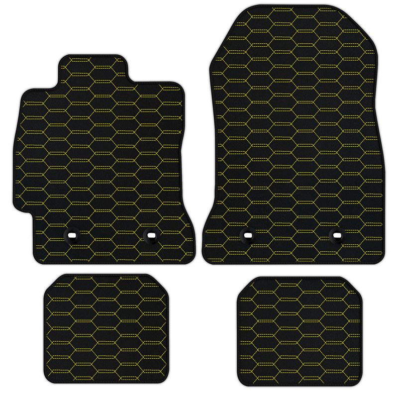 Customizable Leather Floor Mats with Interlaced Hex Pattern for Toyota GT86 (2012-2021)