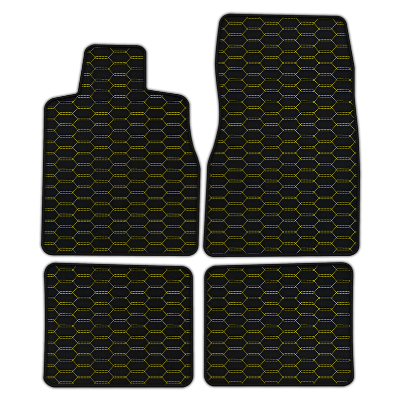 Customizable Leather Floor Mats with Interlaced Hex Pattern for Fisker Karma (2011-2012)