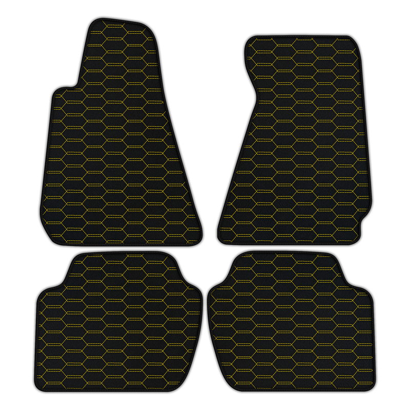 Customizable Leather Floor Mats with Interlaced Hex Pattern for Aston Martin Rapide E (2020) Electric Sedan