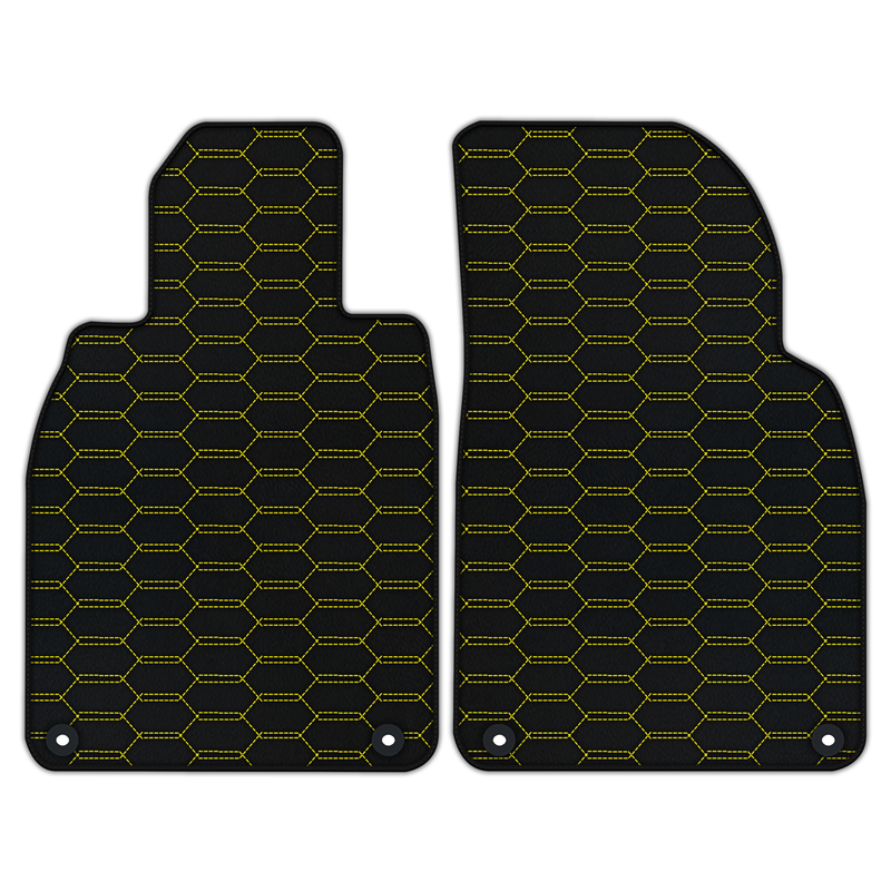 Customizable Leather Floor Mats with Interlaced Hex Pattern for Porsche Cayman 718 (2017-2023)