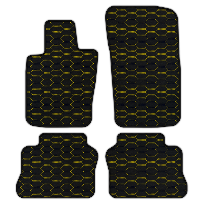 Customizable Leather Floor Mats with Interlaced Hex Pattern for Porsche Panamera (2009-2016)